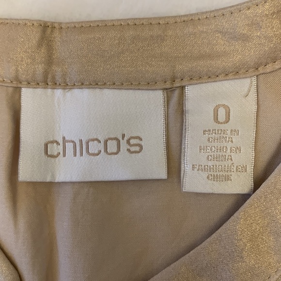 Chico’s Gold Sleeveless Top Chico’s Size 0 (S/4) - Picture 3 of 7